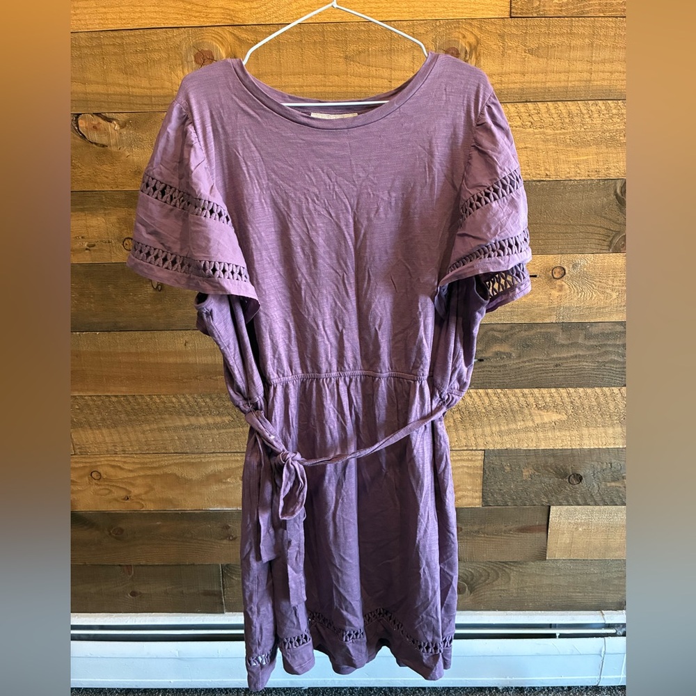 Daniel Rainn Lavender Eyelet Sleeve Mini Dress